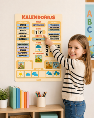 Magnetic yearly calendar for kindergartens and educational institutions
