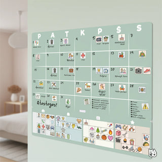 MAGO šeimos planavimo kalendorius – magnetinis mėnesio planuotojas ant sienos (rašomas, daugkartinis)