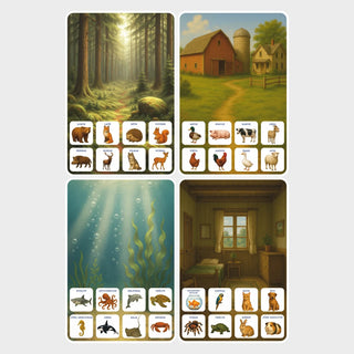 Magnetinė gyvūnų dėlionė vaikams – „Kur gyvena gyvūnai?“