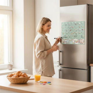 MAGO šeimos planavimo kalendorius – magnetinis mėnesio planuotojas ant sienos (rašomas, daugkartinis)