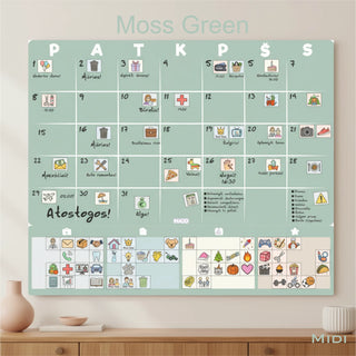 MAGO šeimos planavimo kalendorius – magnetinis mėnesio planuotojas ant sienos (rašomas, daugkartinis)