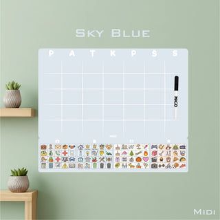 MAGO šeimos planavimo kalendorius – magnetinis mėnesio planuotojas ant sienos (rašomas, daugkartinis)