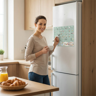 MAGO šeimos planavimo kalendorius – magnetinis mėnesio planuotojas ant sienos (rašomas, daugkartinis)