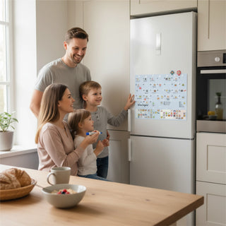 MAGO šeimos planavimo kalendorius – magnetinis mėnesio planuotojas ant sienos (rašomas, daugkartinis)