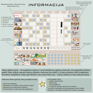 Ugdymo Lenta 2 vaikams - "Magnetinė vaikų elgesio ugdymo lenta"