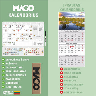 Šeimos MULTI mėnesio planavimo kalendorius